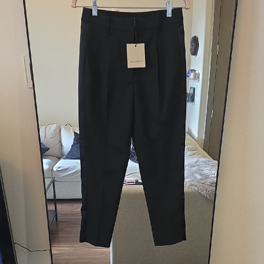 All Saints Black Women's Tuxedo Trousers NEW W/ TAGS Size 2